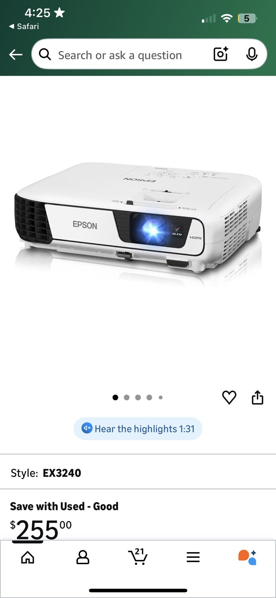 epson projector EX3240