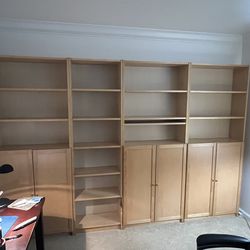 IKEA billy bookcase with doors natural color