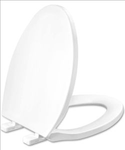 White Elongated Toilet Seat – Soft Close, Non-Slip, Easy Install
