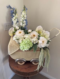 Vintage Baby Pram Floral Decor r e n t a l