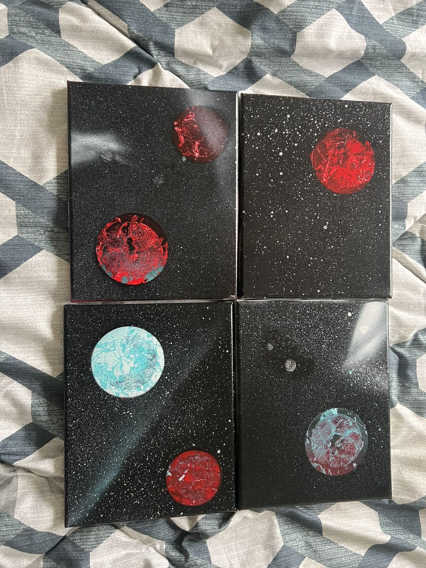 Space Themed Spray Paintings