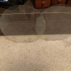 2 Glass Table Toppers 23” Round