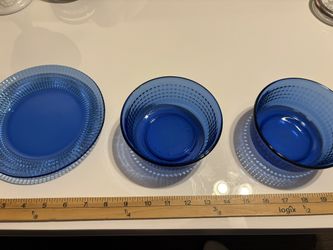 Mexican Cobolt Blue 2 Bowels And One Plate 