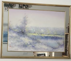 Landscape Painting & Mirror By Swan