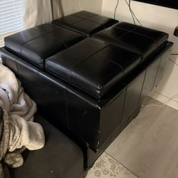 Ottoman With 4 Storage Sections. 