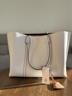 Tory Burch Perry Triple-Compartment Leather Tote – NEW WITH TAGS