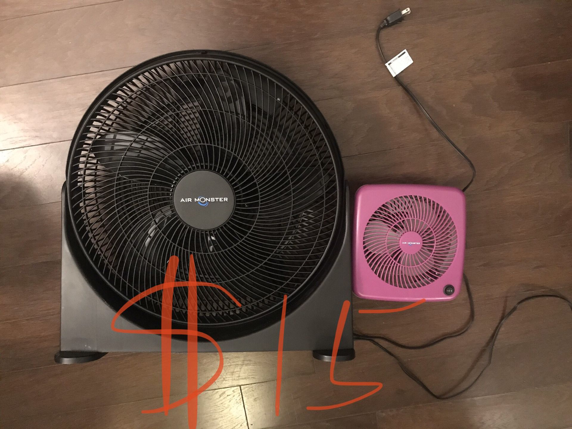 20 inch air circulation fan with free 7 inch fan