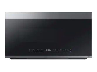 Samsung - Bespoke 2.1 Cu. Ft. Over-the-Range Microwave with Sensor Cooking and Auto Dimming Glass Touch Controls - Stainless Steel