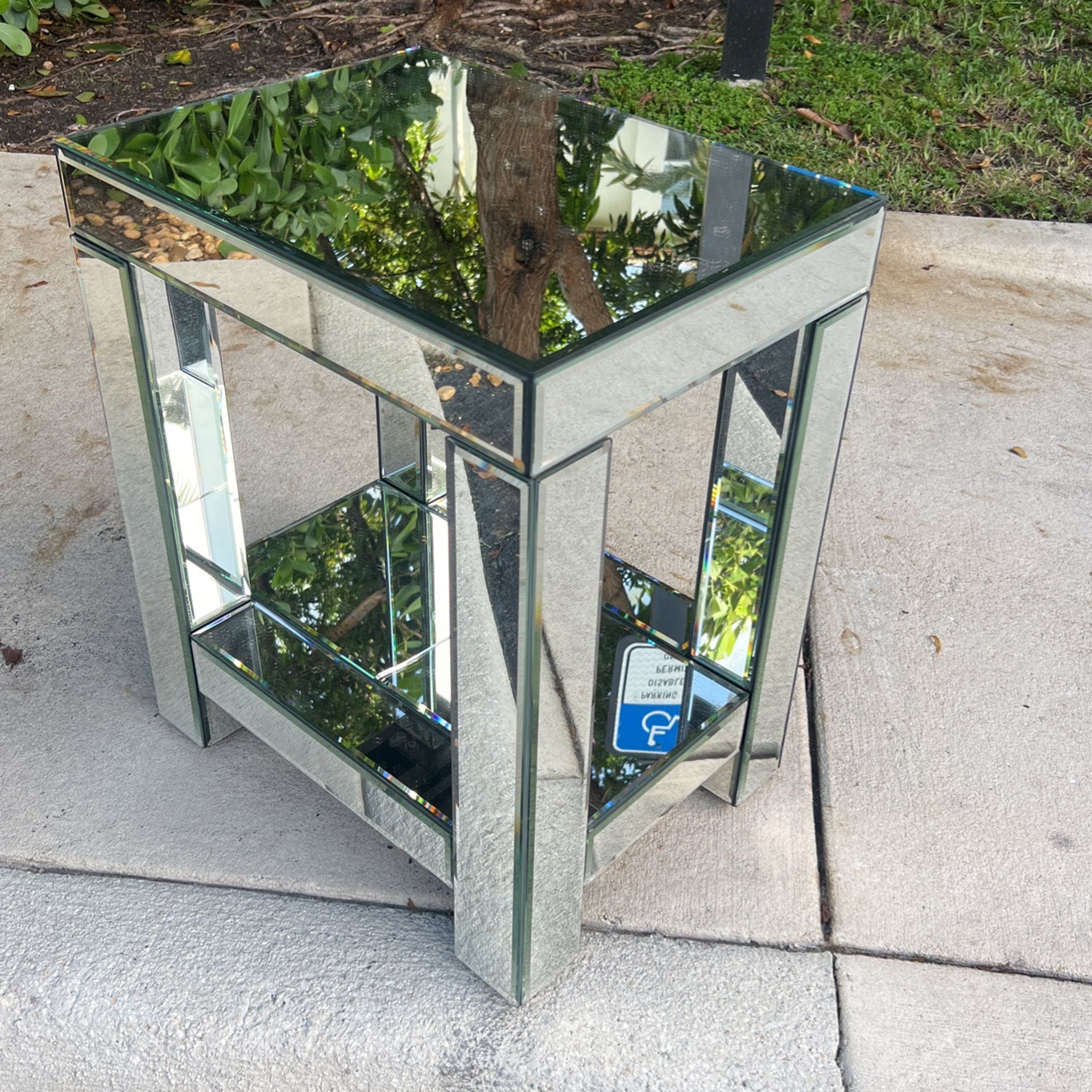 Mirrored/ Glass Night Stand, Side Couch Table Etc