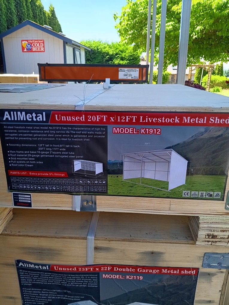 Livestock / Animal Shelter 20ft x 12ft AllMetal. NEW!