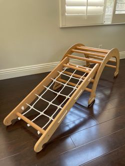Montessori Wooden Climbing Set — Arch, Ladder & Balance Board