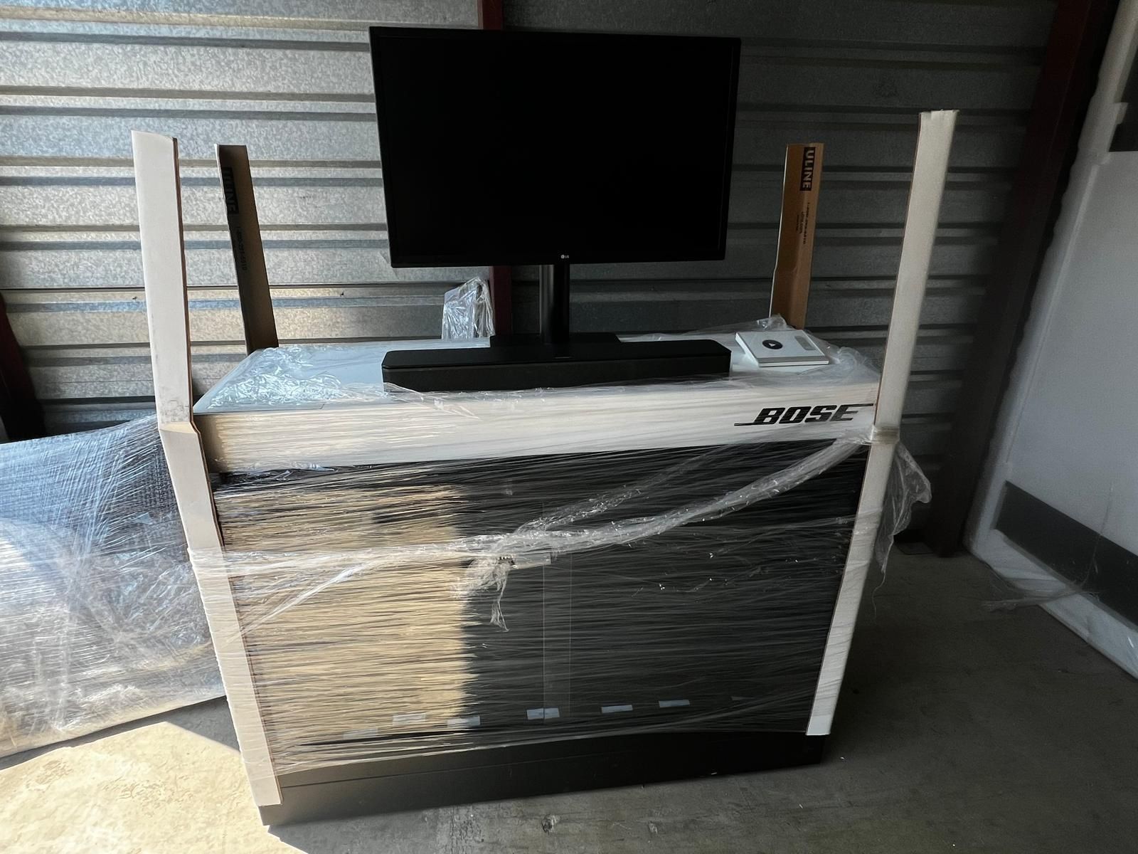 Bose Display Cabinet with Monitor & Speaker -glass front and secure lock