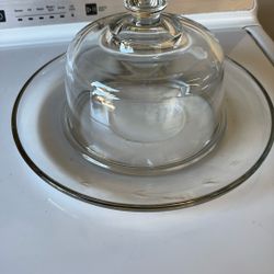 Glass Cake Plate 