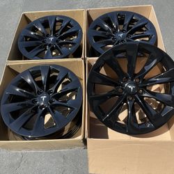 19” Tesla Model s factory Oem slipstream wheels original rims gloss black powdercoat 2012-2020