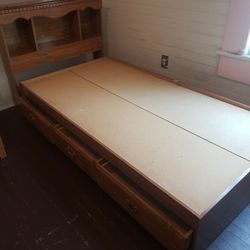 Wood Twin Bed Frame And Head Board