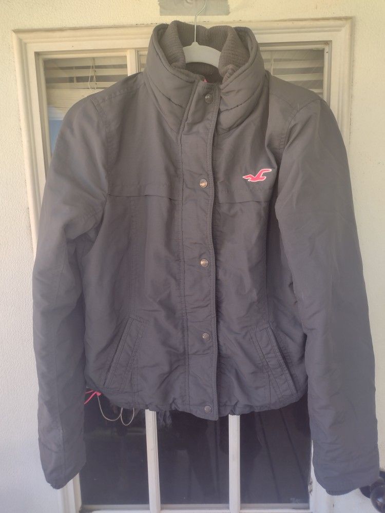 Women's grey and pink Hollister jacket