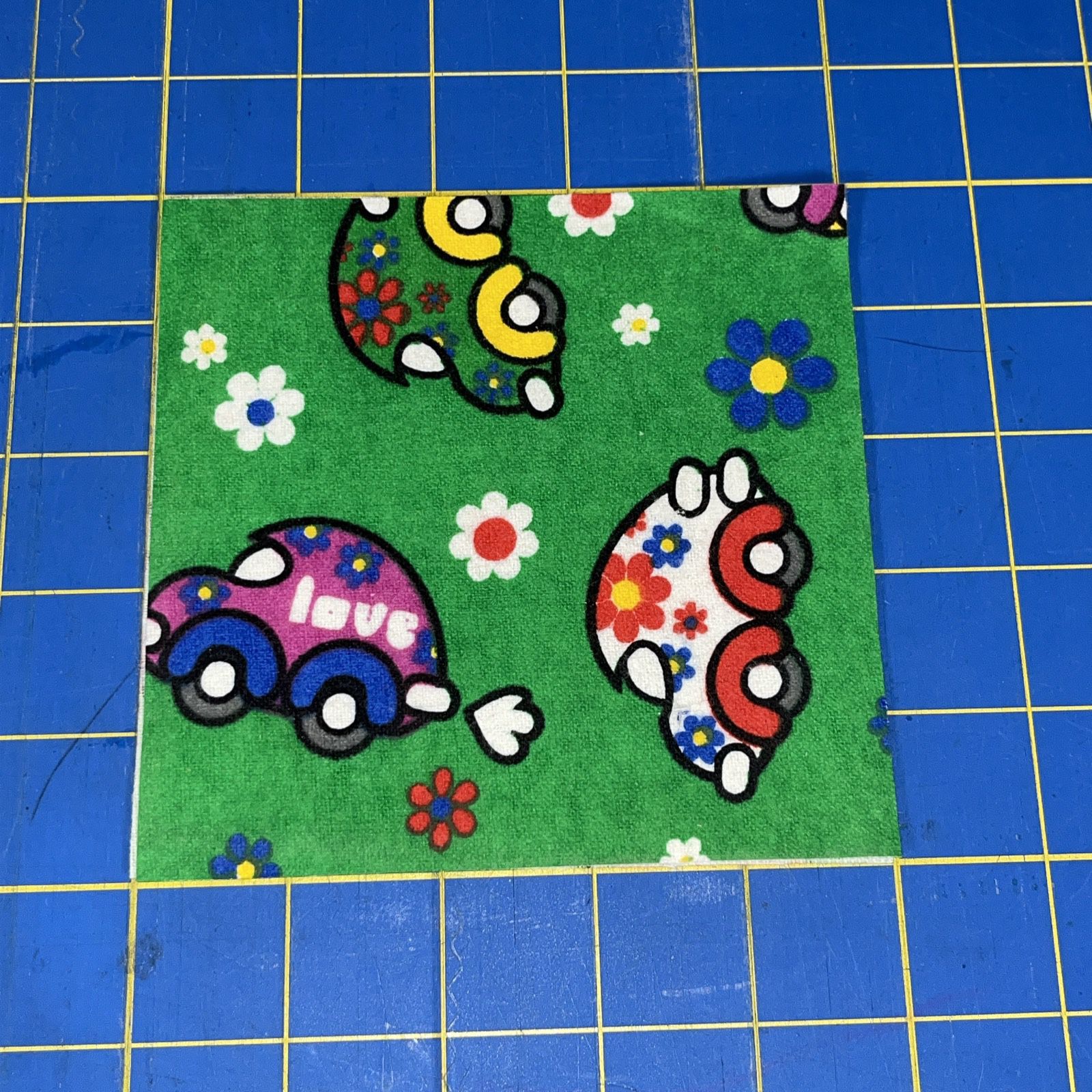 Flannel Fabric 5” Rotary Cut Squares -56 Squares, VW Bug, Love Bug  This Jo-Ann brand flannel fabric is perfect for crafting, quilting, and sewing pro