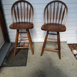 Wooden Swivel Bar Stools $50 BOTH