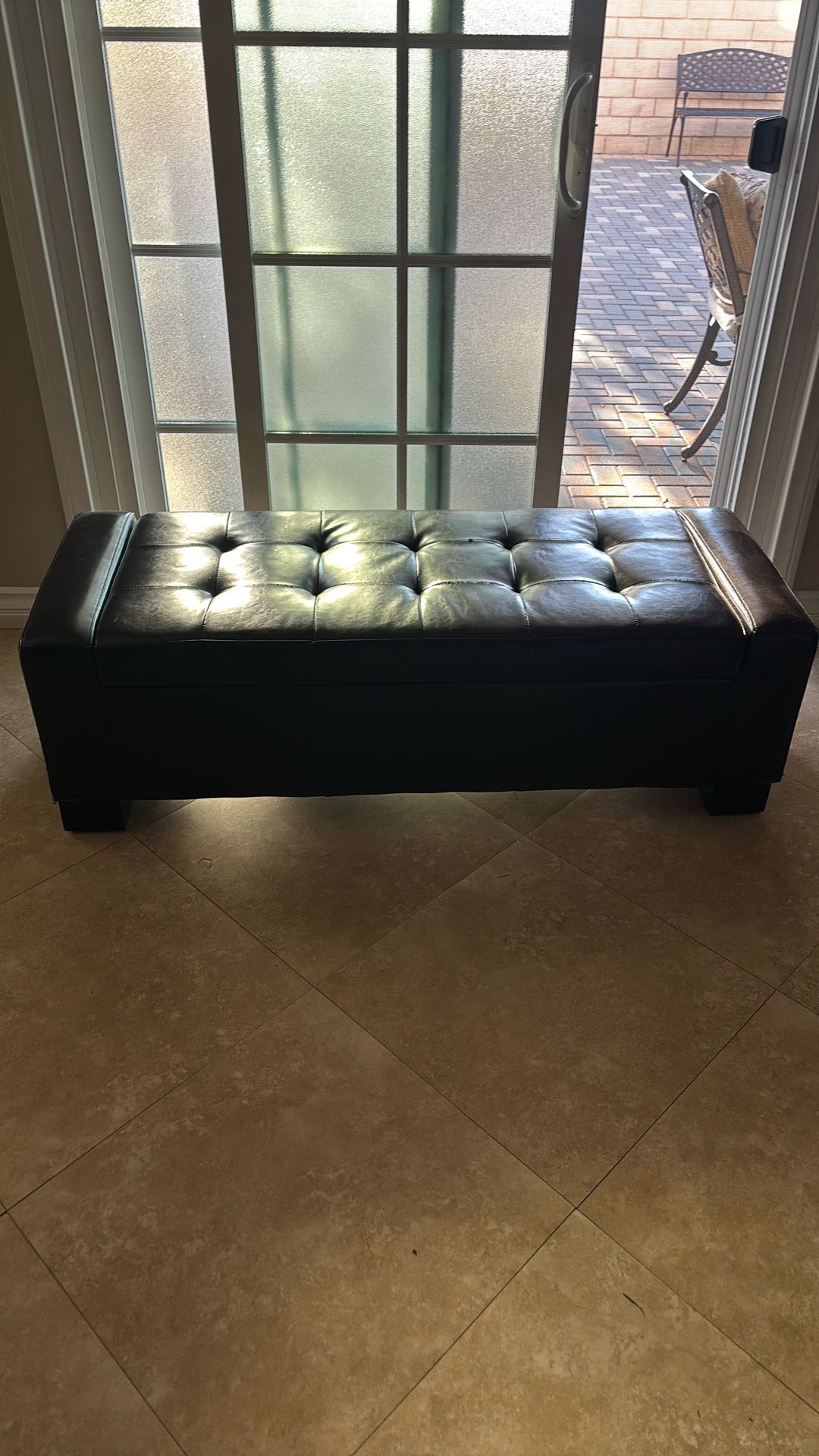 Leather Storage Ottoman