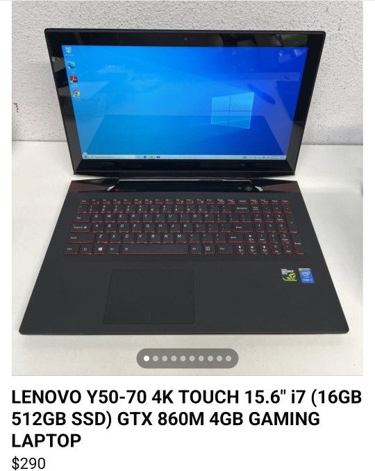 LENOVO Y50-70 4K TOUCH 15.6" i7 (16GB 512GB SSD) GTX 860M 4GB GAMING LAPTOP
