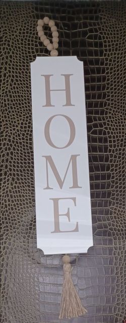 HOME Wall Sign with Beads and Tassel