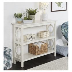 Decor Therapy Grafton Two Shelf Bookcase, Eased Edge White Medium