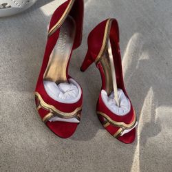 Red And Gold Franco Sarto Heels 