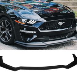 Fits 18-22 Ford Mustang GT Style Front Bumper Lip Spoiler Kit Unpainted Black PP