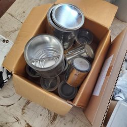 Empty 1 Gall Cans, Paint Cans , 1 Quart Cans, 3 Ea 1/2