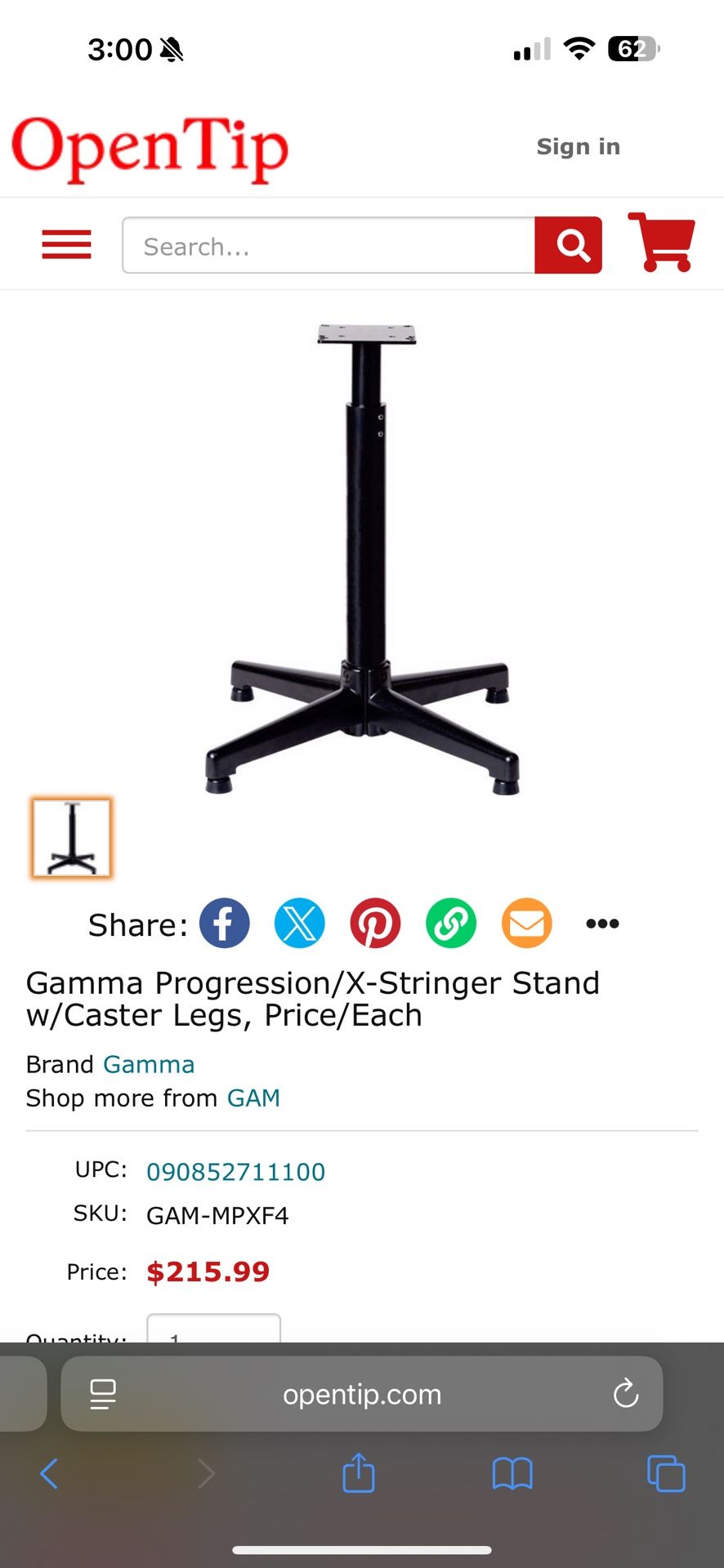 Gamma Progression/X-Stringer Stand