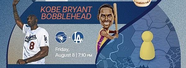 Dodgers Vs Bluejays August 8 Kobe Bryant Bobblehead Night