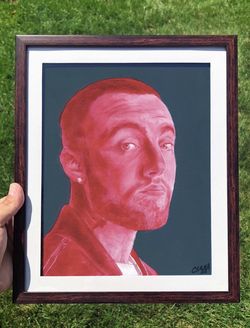 MAC MILLER 8.5X11” FRAMED PRINT RED/GREEN