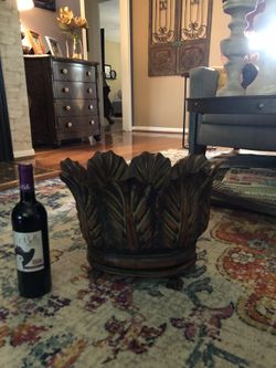 Metal container, can use for magazines, towels etc...rustic color but can be spray painted any color!