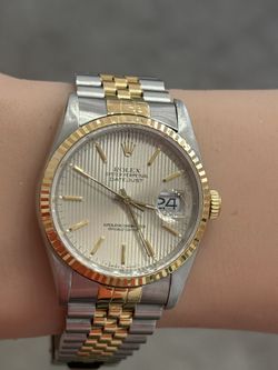 Rolex Preowned 36mm DateJust Tapestry Dial