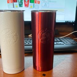 Two Costco Starbucks Stainless 20 Oz Cup  
