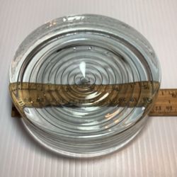 Bulls Eye Paperweight Or Lens Heavy Glass Vintage
