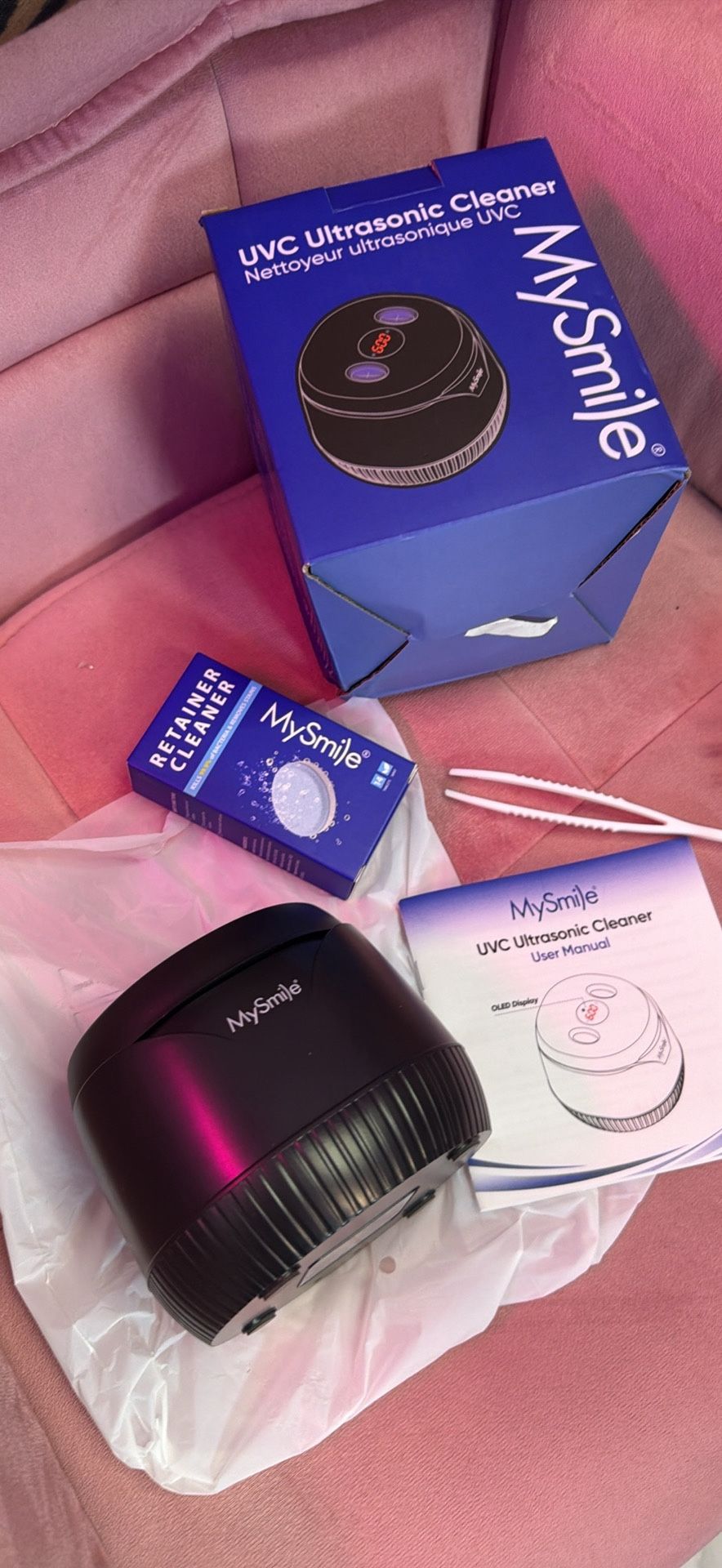 Ultrasonic Retainer Cleaner Machine - 45kHz Deep Cleaning for Aligners, Dentures, Night Guards & Jewelry