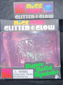 Needoh Nice Cube Ice Glitter Glow Squishy PURPLE Viral Tiktok Nee Doh Schylling