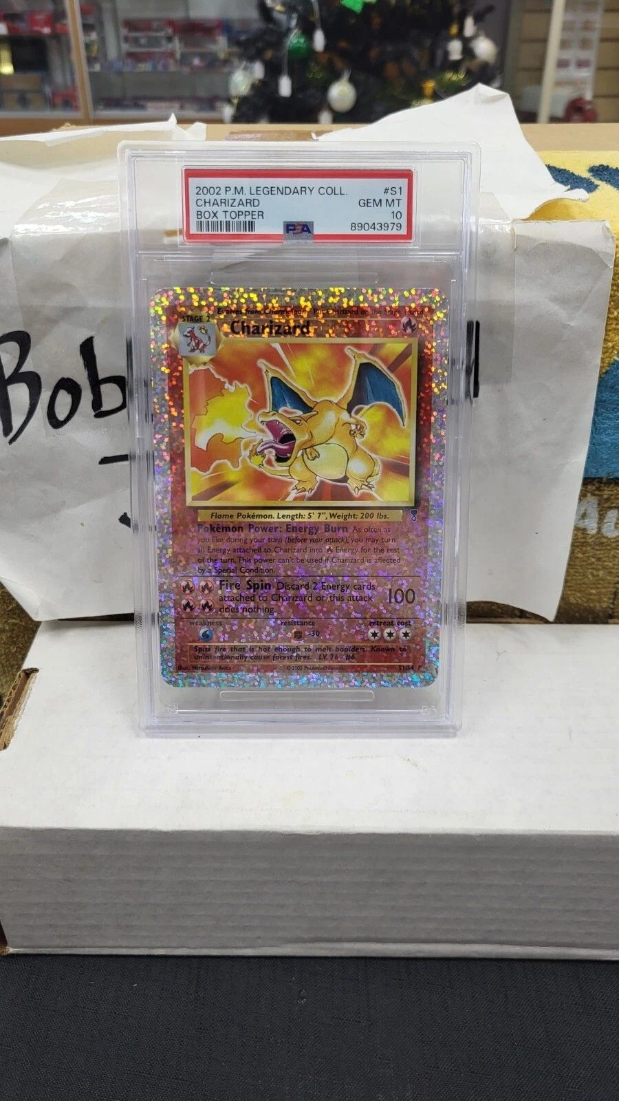 2002 CHARIZARD BOX TOPPER REVERSE HOLO LEGENDARY COLLECTION POKEMON PSA 10 #S1