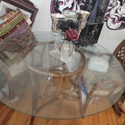 Glass Table With 4 Chairs