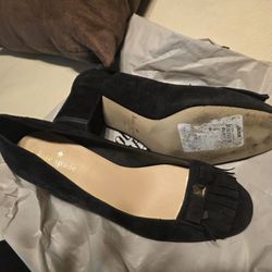 Kate Spades ♠️ Bkack Suede Leather Block Heel  Shoes Women Size 7 M