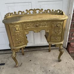 Gold Vintage vanity  tall 33” long 37” wide 13”