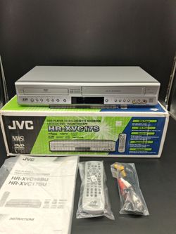 JVC, VCR/DVD Player with remote, manual, cable and box. Works Great.  In very good condition!