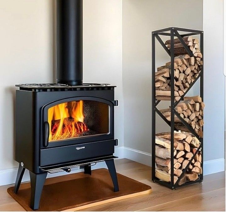 Indoor Firewood Rack - Adjustable Storage Holder for Fireplace & Outdoor Fire Pits