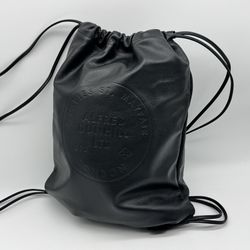 ALFRED DUNHILL BLACK CALFSKIN LEATHER DRAWSTRING BACKPACK NEW 100% GENUINE $1150