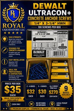 DEWALT ULTRACON+ CONCRETE ANCHORS