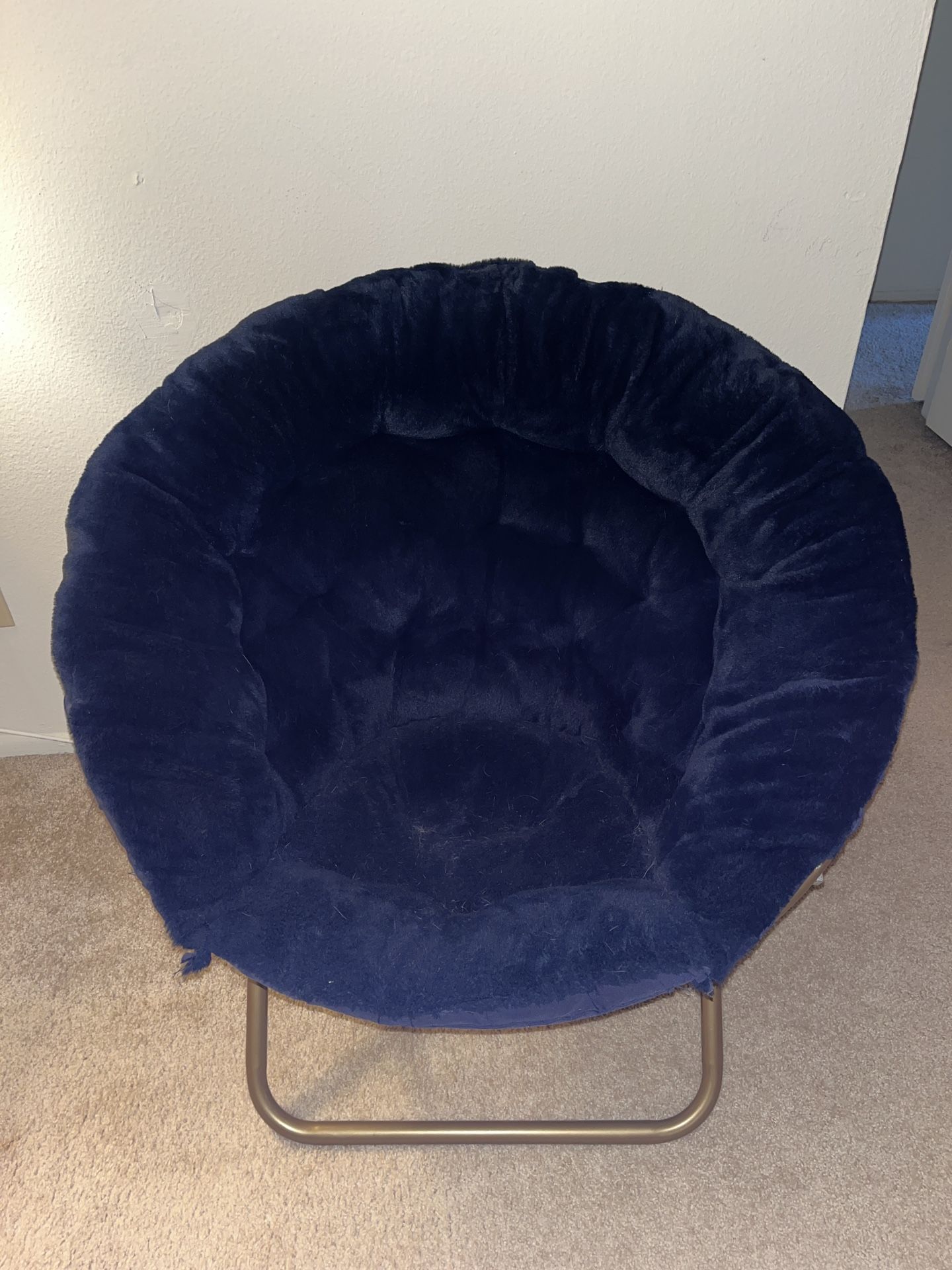 foldable circle lounge chair blue super cozy