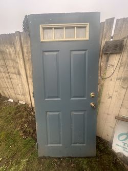 Blue Iron Door 79”H 34”3/4