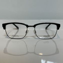 New Elasta 1642 Shiny Black Plastic/ Metal Combo Eyeglasses 