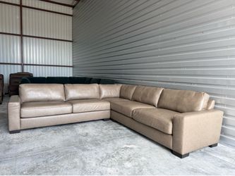 Tayler Modern Leather Sectional Sofa, Gray